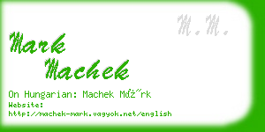 mark machek business card